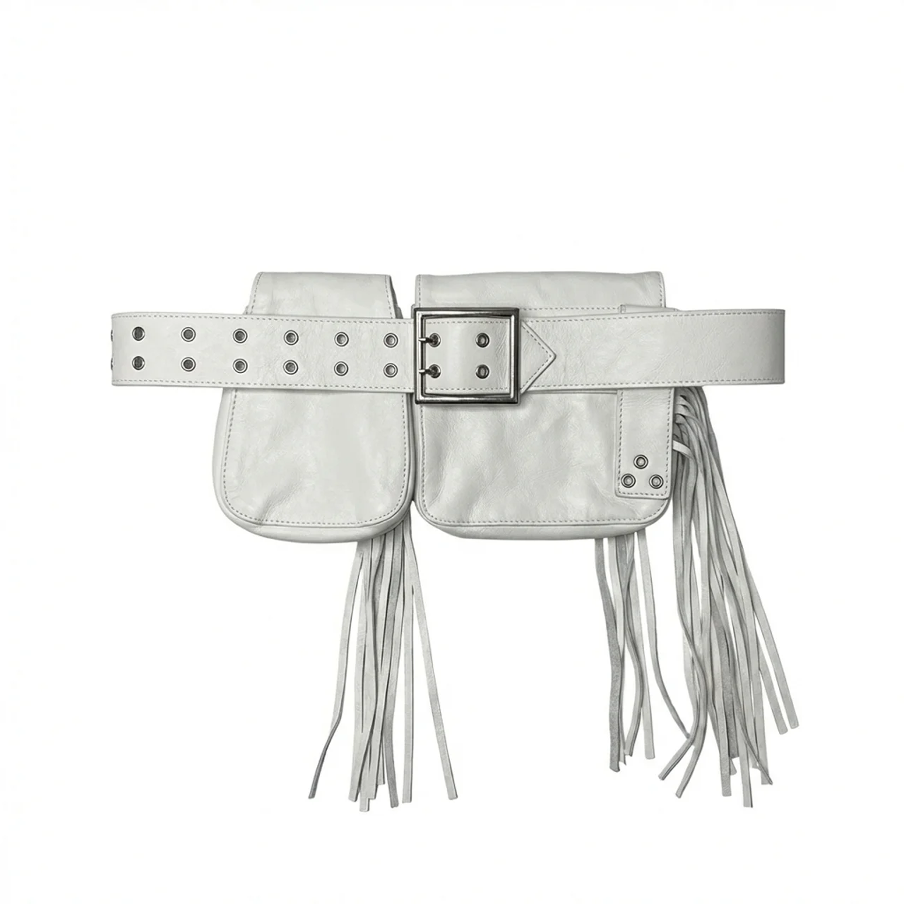 Sacra Cintola Sheepskin Belt (White)